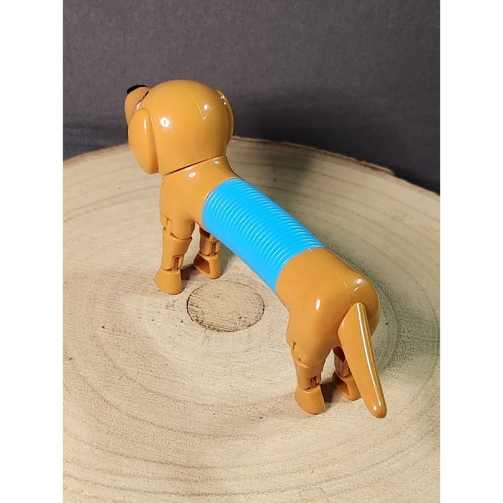 Dog Slinky‎ Toy Blue/Brown W/Adjustable Legs & Feet Weiner Dog~FREE SHIPPING!!